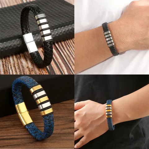 Casual Simple Style Cool Style Geometric Leather Men's Bracelets