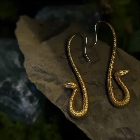 1 Pair Exaggerated Snake Plating Zinc Alloy Gold Plated Ear Hook