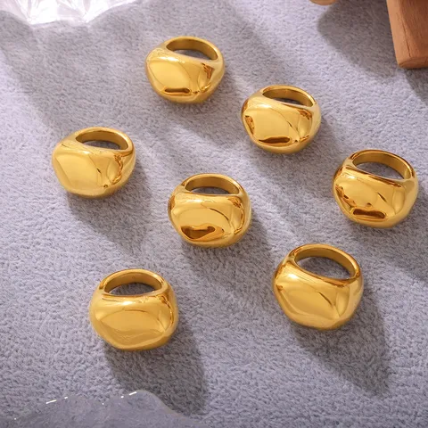 Wholesale Jewelry IG Style Exaggerated Geometric 304 Stainless Steel 18K Gold Plated Plating Rings