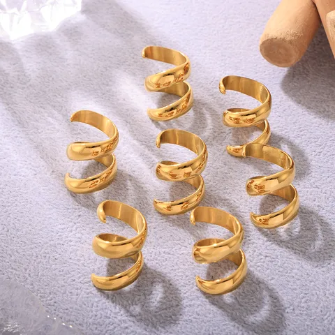 Wholesale Jewelry Exaggerated S Shape 304 Stainless Steel 18K Gold Plated Plating Rings