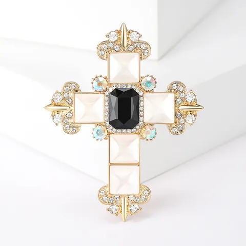 Casual Lady Simple Style Cross Alloy Women's Brooches