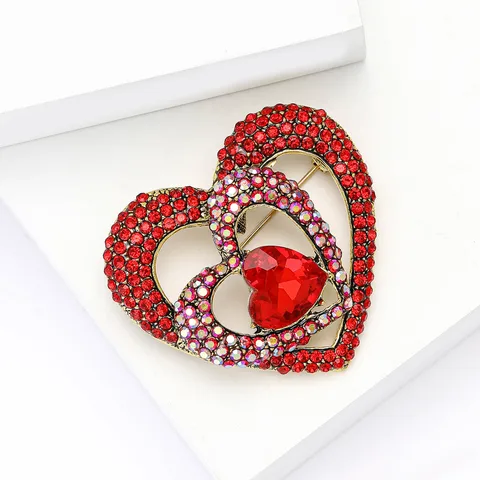 Lady Heart Shape Alloy Women's Brooches