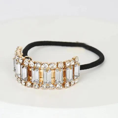 Women's Simple Style Shiny Geometric Copper Inlay Rhinestones Hair Tie