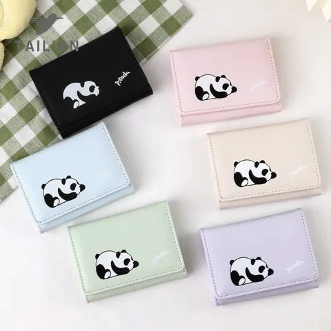 Women's Panda Pu Leather Hidden Buckle Wallets