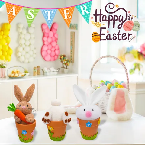 Easter Cute Rabbit Cloth Holiday Ornaments Decorative Props