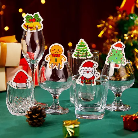 Christmas Cartoon Style Cute Christmas Hat Christmas Tree Santa Claus Paper Party Festival Decorative Props