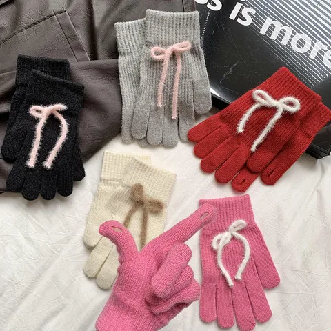 Women's Preppy Style Sweet Bow Knot Gloves