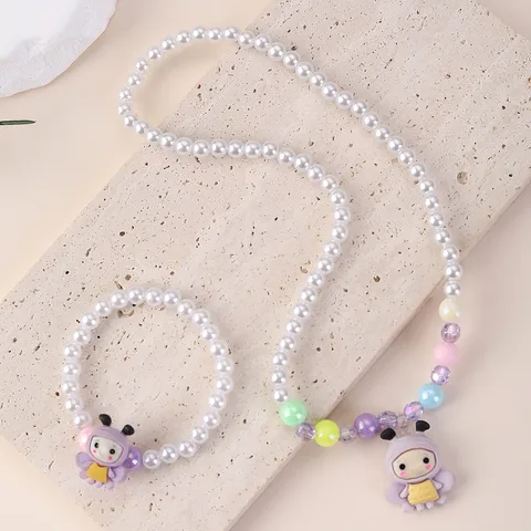 Cute Bee Arylic Elastic String Beaded Kid'S Jewelry Set