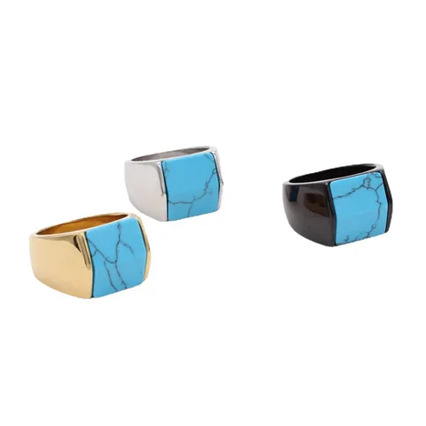 Simple Style Geometric Titanium Steel Men's Rings