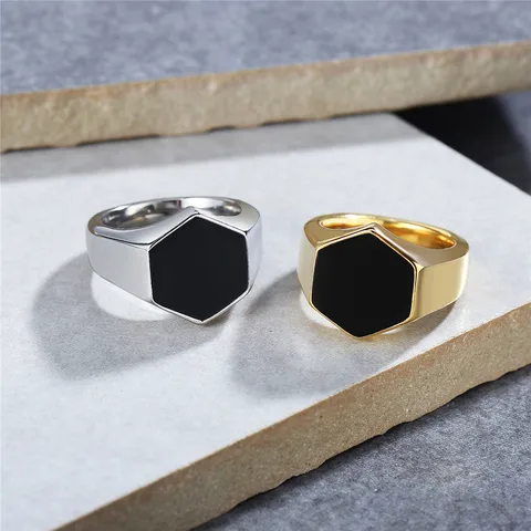 Simple Style Classic Style Geometric Titanium Steel Men's Rings