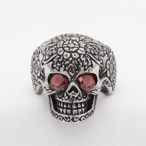 Hip-Hop Punk Skull Titanium Steel Men's Rings