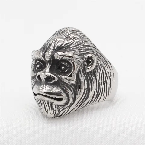 Simple Style Classic Style Monkey Titanium Steel Men's Rings