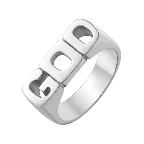 Simple Style Classic Style Letter Titanium Steel Men's Rings