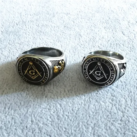 Exaggerated Geometric Titanium Steel Men's Rings