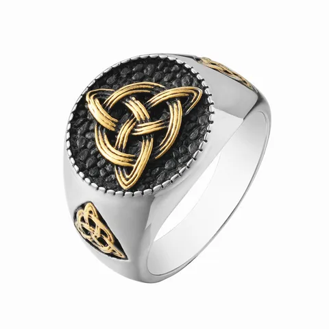 Retro Classic Style Geometric Titanium Steel Men's Rings