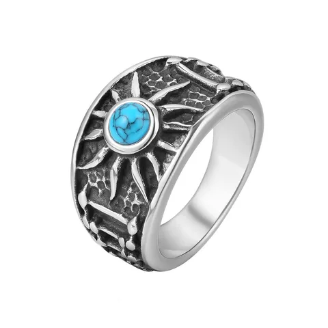 Retro Sun Titanium Steel Men's Rings