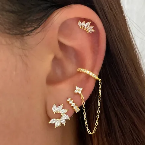 1 Pair Elegant Lady Simple Style Flower Inlay Copper Zircon Earrings