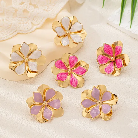 1 Pair Pastoral Simple Style Artistic Flower Alloy Stud Earrings