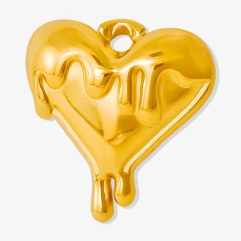 1 Piece 304 Stainless Steel 18K Gold Plated Heart Shape Pendant