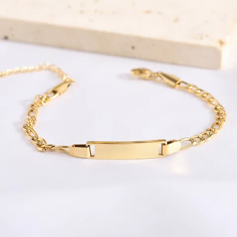 Simple Style Geometric Titanium Steel 18K Gold Plated Figaro Chain Bracelets In Bulk