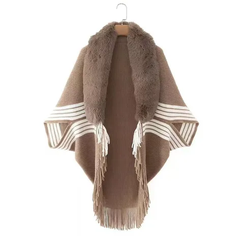 Women's Streetwear Stripe Polyester Tassel Shawl