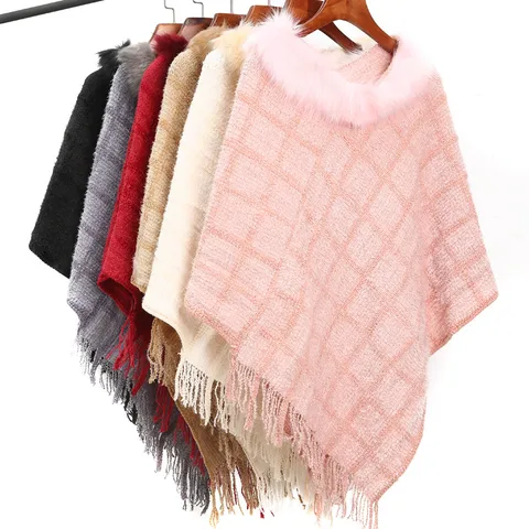 Women's Streetwear Plaid Polyester Tassel Shawl