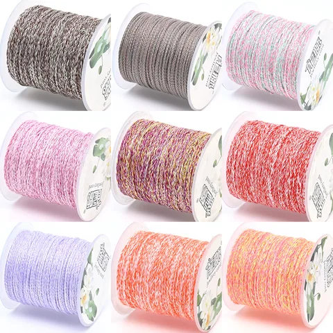 1 Roll/Package Cotton Polyester  Rope Flat Width: 2mm Jewelry Accessories