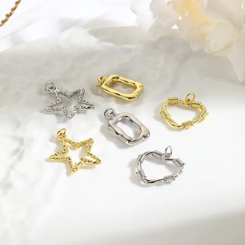 5 PCS/Package 25 * 20mm Copper Star Pendant Jewelry Accessories