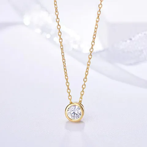 Sterling Silver Cable Chain Plating Geometric Pendant Necklace