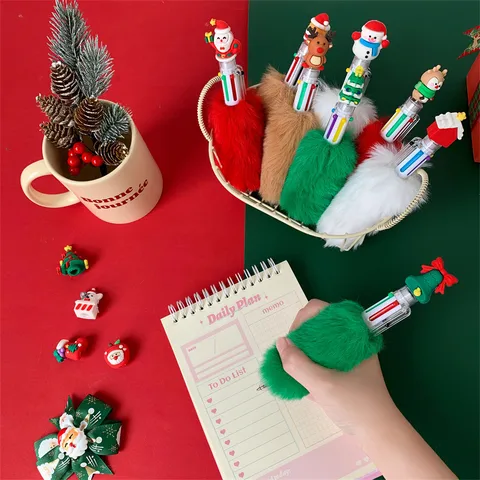 1 Piece Santa Claus Learning Daily Christmas Plush Casual Cute Ballpoint Pen