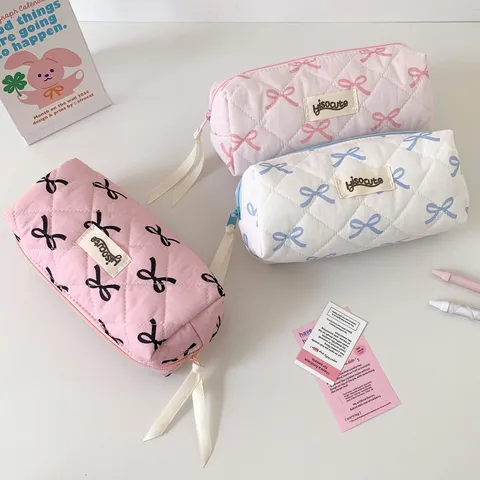 Bow Knot Polyester Learning Cartoon Style Simple Style Pencil Case