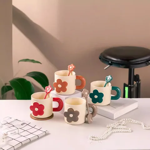 Cute Flower Ceramics Mug 1 Piece