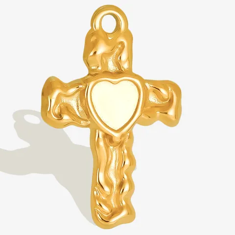 1 Piece 20 * 30mm 304 Stainless Steel 18K Gold Plated Cross Pendant Jewelry Accessories