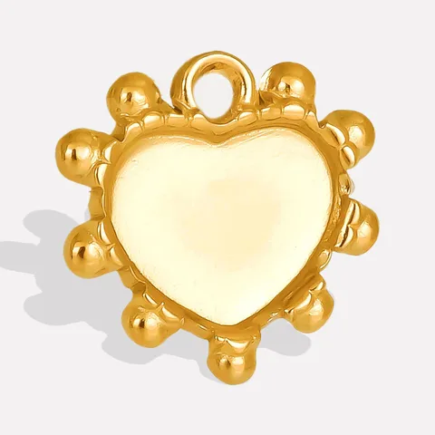 1 Piece 15*16mm 304 Stainless Steel 18K Gold Plated Heart Shape Pendant Jewelry Accessories