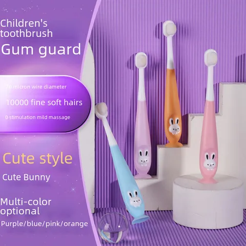 Children's  Hair Toothbrush Cartoon Rabbit Soft Hair Toothbrush 1-12 Years Old Baby Soft Hair Oral Cleaning Toothbrush Box