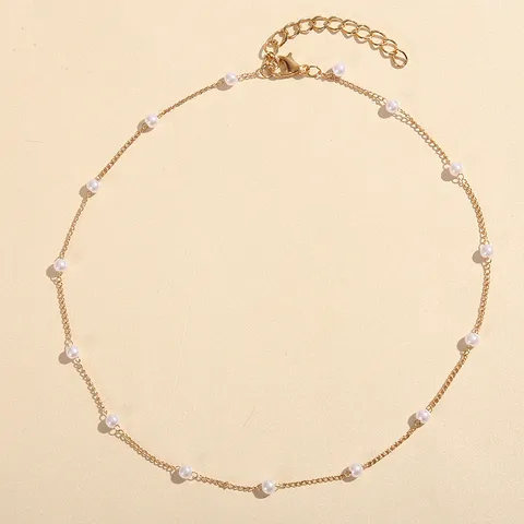 Popular Light Luxury Pearl Necklace Temperament Niche Design Sense Clavicle Chain Simple  Necklace Wholesale