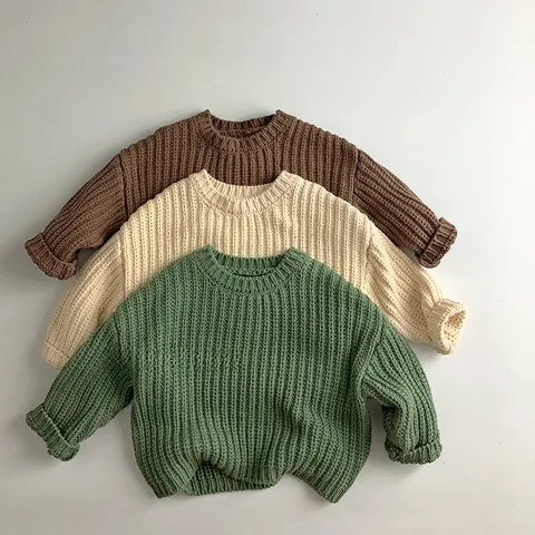 Nordic Style ~ Handmade Thick Needle ~ Autumn And Winter Korean Style Children's Sweater Western Style Men's And Women's Trendy Pullover Sweater Mori