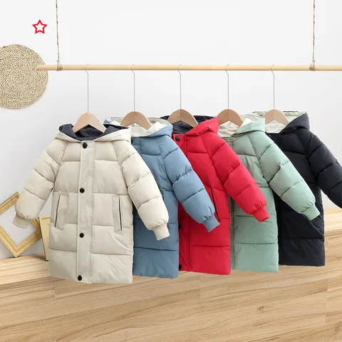 Children's Cotton-padded Coat Men's And Women's Down Cotton-padded Coat Thickened Cotton-padded Coat Baby Mid-length Coat  New Autumn And Winter