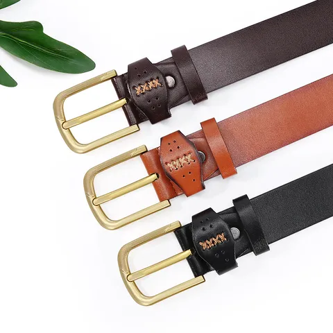 Style Alloy Pin Buckle Imitation Leather Belt Men's Casual  Belt Scratch-resistant Wear-resistant Pants Belt  Wholesale