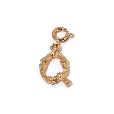 1 Piece 6*25mm Brass Letter Pendant Jewelry Accessories