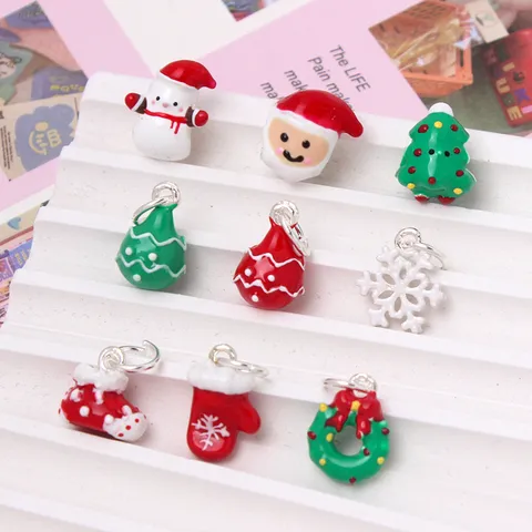 1 Piece 13*33mm Alloy Christmas Tree Santa Claus Pendant Jewelry Accessories