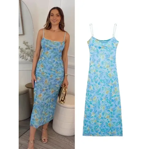 Women's Strap Dress Vacation Sexy Strap Printing Backless Sleeveless Printing Midi Dress Holiday Daily