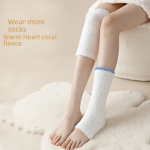 Coral Velvet Socks Women's Autumn And Winter Velvet Thickened Knee Cover Joint Over-the-knee Socks Warm Snowflake Velvet Fashionable Socks