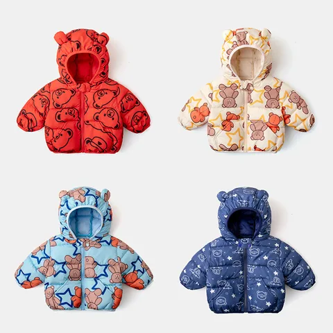 Doodle Home Baby Cotton-padded Coat Winter Clothes Baby Hooded Warm Cotton-padded Coat Winter Boys Cotton-padded Coat Girls Clothes Children's Clothing Fashion