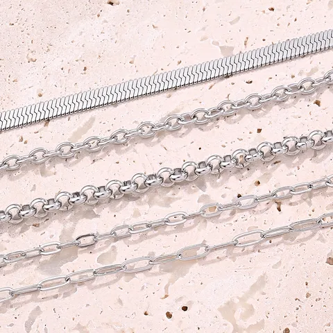 10 Strands/Package 304 Stainless Steel Cable Chain Snake Chain Belcher Chain Polished Length: 170 50mm Length:230+50mm Jewelry Accessories