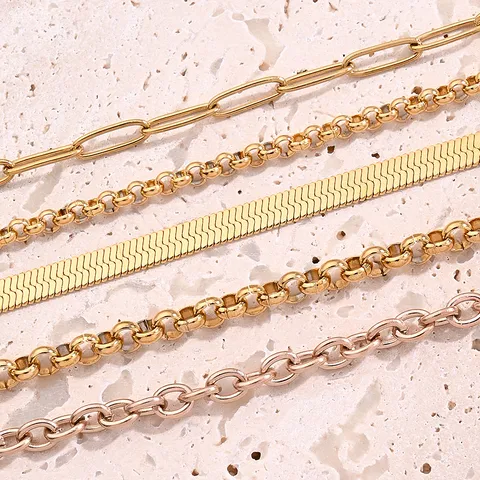 10 Strands/Package 5 Strands/Package 304 Stainless Steel 18K Gold Plated Cable Chain Belcher Chain Polished Length: 200mm Length: 220+50mm Length:230+50mm Jewelry Accessories