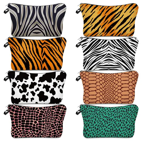 New  Style Tiger Pattern Animal Pattern Cosmetic Bag  Crocodile Pattern Storage Bag Leopard Print Wash Bag Wholesale