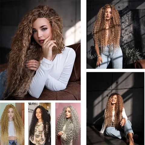 Women's Elegant Holiday Street High Temperature Wire Long Curly Hair Wigs