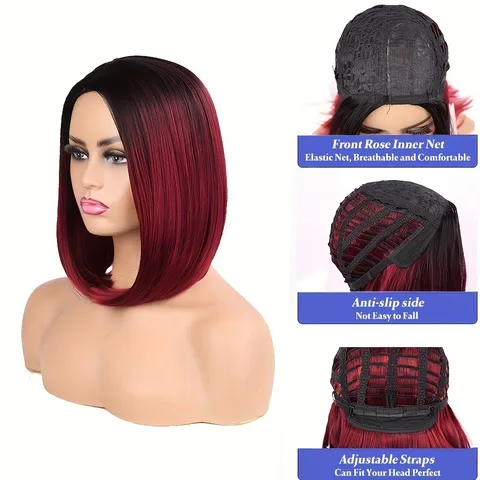 Women's Elegant Holiday High Temperature Wire Short Straight Hair Wigs