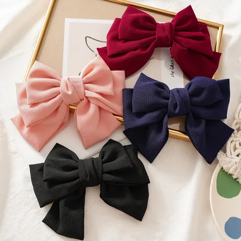 Women's Sweet Simple Style Bow Knot Cloth Hair Clip